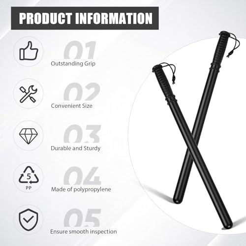 DaisyInner 2 Pcs 21 Inch Black Tire Thumper for Trucker Safety Stick Fish Bat Knocker for Checking Tire Pressure - Image 4
