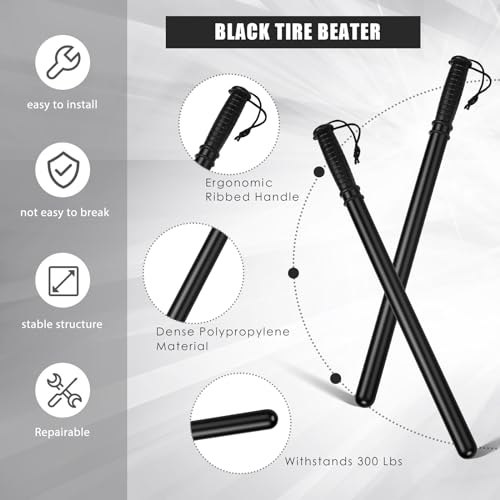 DaisyInner 2 Pcs 21 Inch Black Tire Thumper for Trucker Safety Stick Fish Bat Knocker for Checking Tire Pressure - Image 5