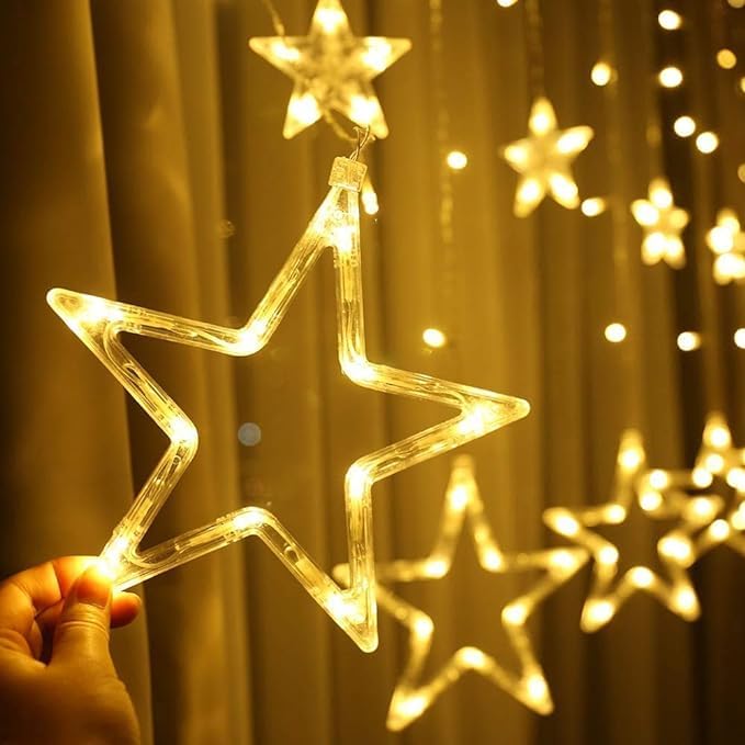 Lexton Combo of Star Curtain Light 6 Big Star 6 Small Star Light with 8 Flashing Modes | 36 Feet LED Decorative String Light | 4 Piece 20 LED Wine Bottle Cork Lights - Image 4