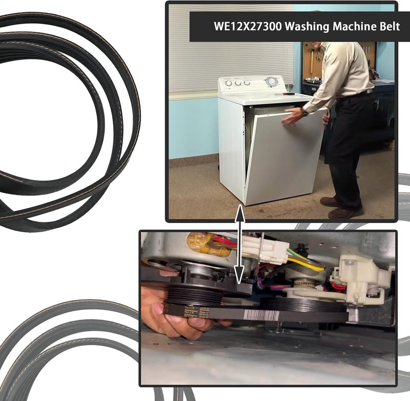 Greatshow حزام غسالة WE12X27300 متوافق مع حزام محرك غسالة/مجففة Whirlpool Amana GE Laundry Center Combo - Image 4