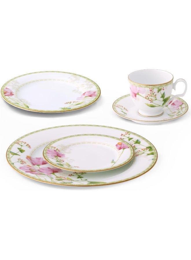 Noritake Poppy Place 5Piece Place Dinnerware Setting in White - Image 2