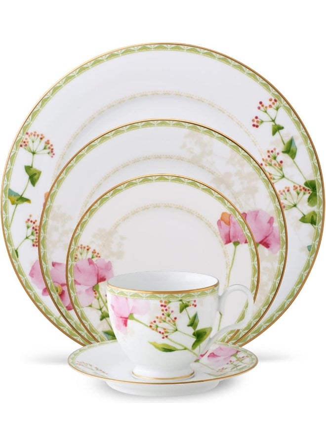 Noritake Poppy Place 5Piece Place Dinnerware Setting in White - Image 1