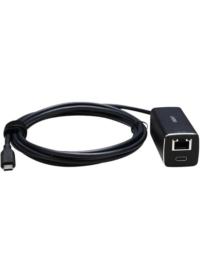 OBSBOT USB-C to Ethernet Adapter, 10 100 Mbps, Power Over Ethernet (PoE) Support, Dual Ethernet and USB-C Interface, Compatible Tail Air, PC, etc. - Image 1