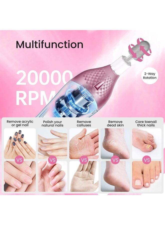 ISTON 36-Piece Professional Manicure & Pedicure Kit, Cordless Nail Drill Machine, 20000RPM,11Pcs Bits, 4 Speed, Electric Nail File Set, Nails Care Kits, Manicure Pedicure Tools, Storage Case - Image 4