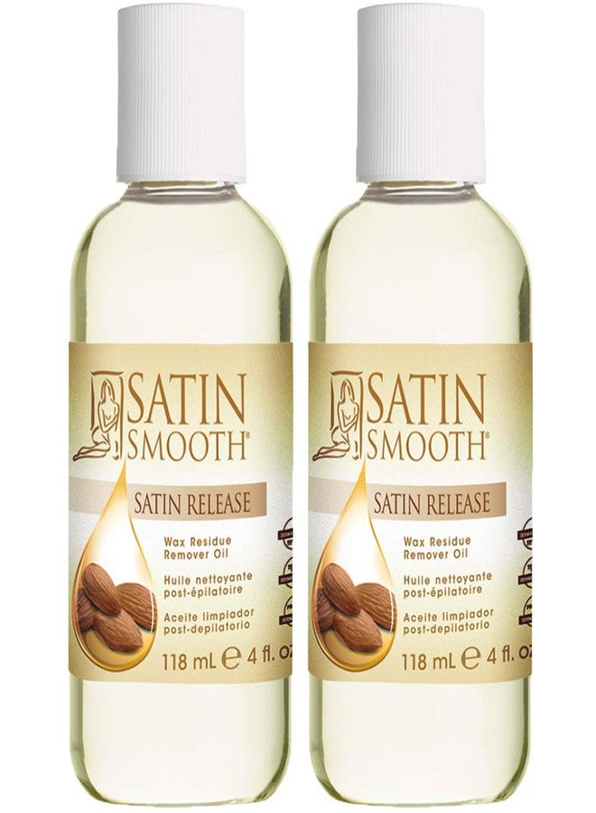 Satin Smooth Satin Release Wax Residue Remover Oil, Almond-Infused, Post-Waxing Oil, Skin Care, 4 fl. oz, 2-Pack - Image 1