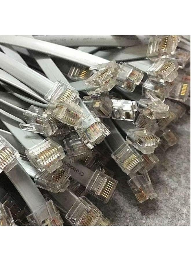 كيبل شبكة قافز قصير للغاية، نواة سلكية نحاسية نقية، جسم مسطح 8P8C، رأس بلوري، ثمانية أسلاك متعددة الشعيرات - اللون: رمادي فضي - طول الخط: 0.1 متر - Image 3