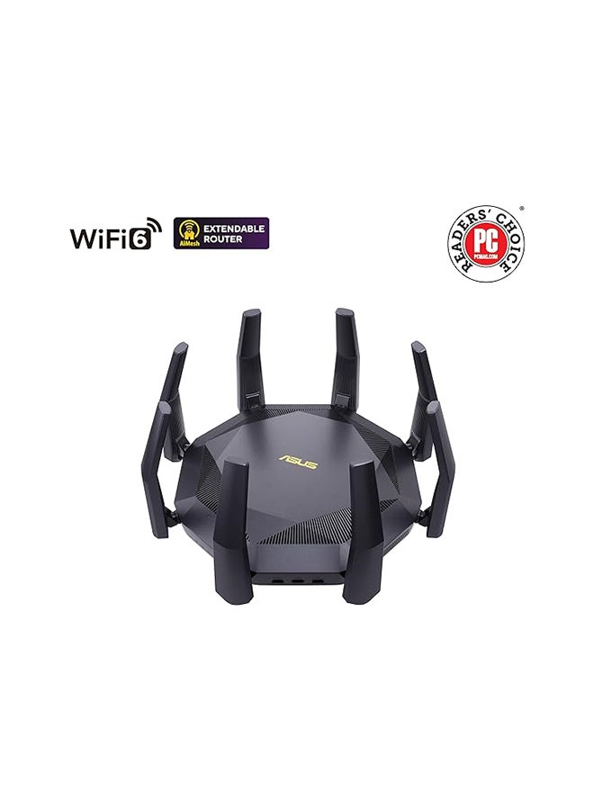 ASUS RT-AX89X AX6000 Dual Band WiFi 6 Router, 802.11ax 6000Mbps, Lifetime Free Internet Security, AiMesh, MU-MIMO, 8 Gb LAN Ports, Dual 10G Ports Black - Image 2
