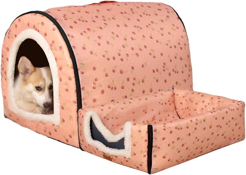 Medium Size H Color Indoor Small Dog Bed Warm House Pet Tent Thicken Cushion Kitten Cave - Image 1