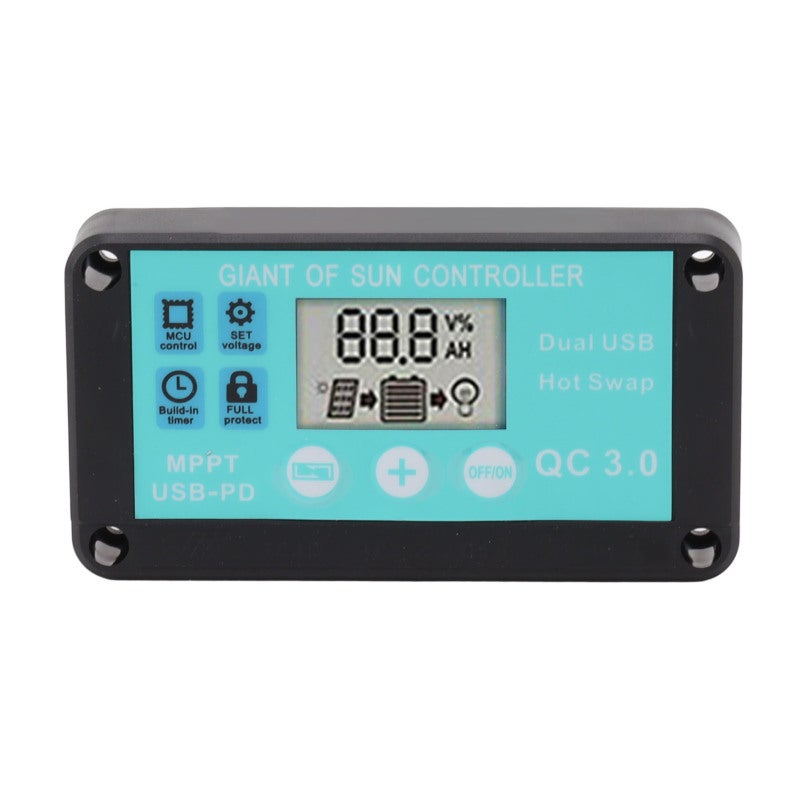 Solar Charge Controller 12V 24V: Auto Focus MPPT Fast Charging - Intelligent Multi Protection Solar Panel Regulator for Home Industrial Commercial Use - Image 1