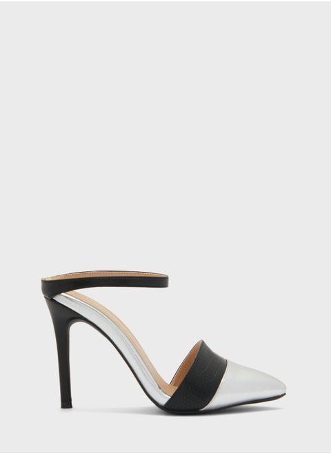Croc Effect Slip On Pointed Pump