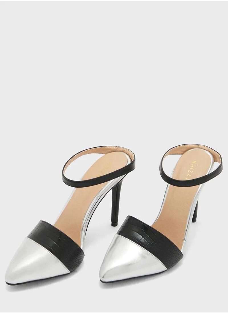 خزانة Croc Effect Slip On Pointed Pump