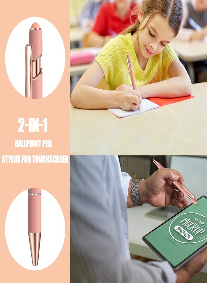 Lmisraely 24 Pcs Blue Ink Ballpoint Pen with Stylus Tip 2 in 1 Ballpoint Pen 1.0 mm Blue Ink Metal Stylus Pen for Touch Screens Coworkers, Family, Colleagues, Office (Pink Rose Gold) - Image 4