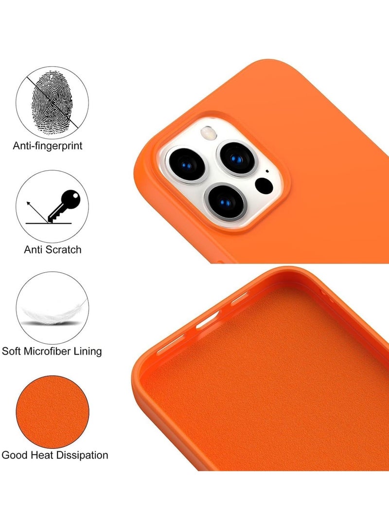new Premium Soft Liquid Silicone Case for iPhone 16 Pro – Silky and Soft Touch Series Full-Body Protective Bumper (Golden Orange) - Image 2