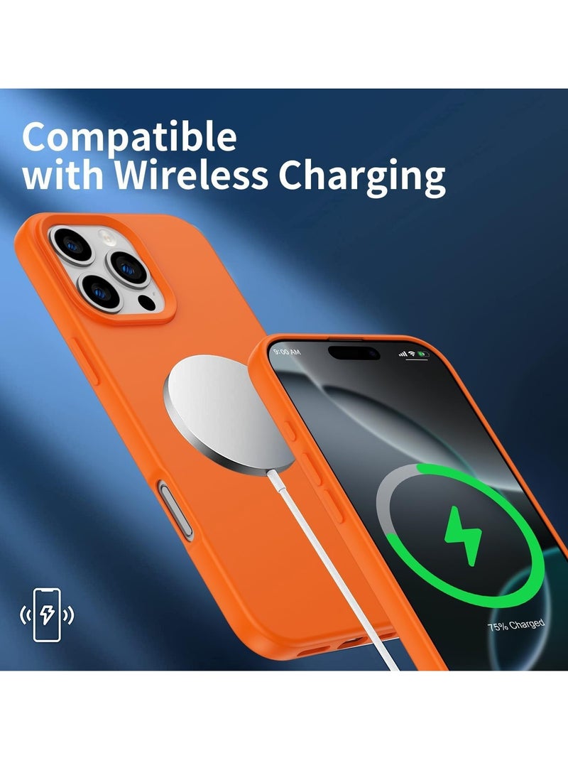 new Premium Soft Liquid Silicone Case for iPhone 16 Pro – Silky and Soft Touch Series Full-Body Protective Bumper (Golden Orange) - Image 4