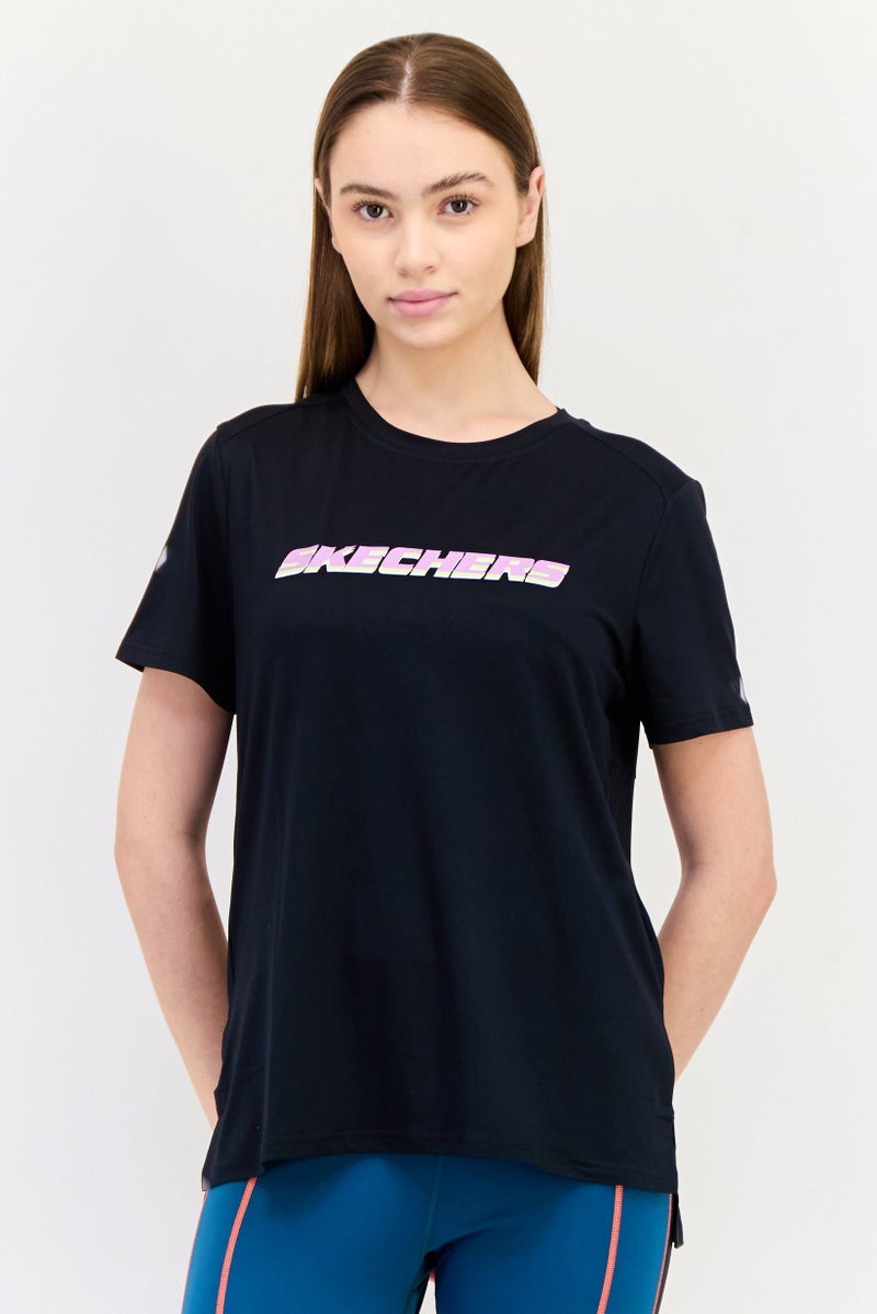 SKECHERS Women Sportswear Fit Short Sleeve Outdoor T-Shirt Black  - Image 1