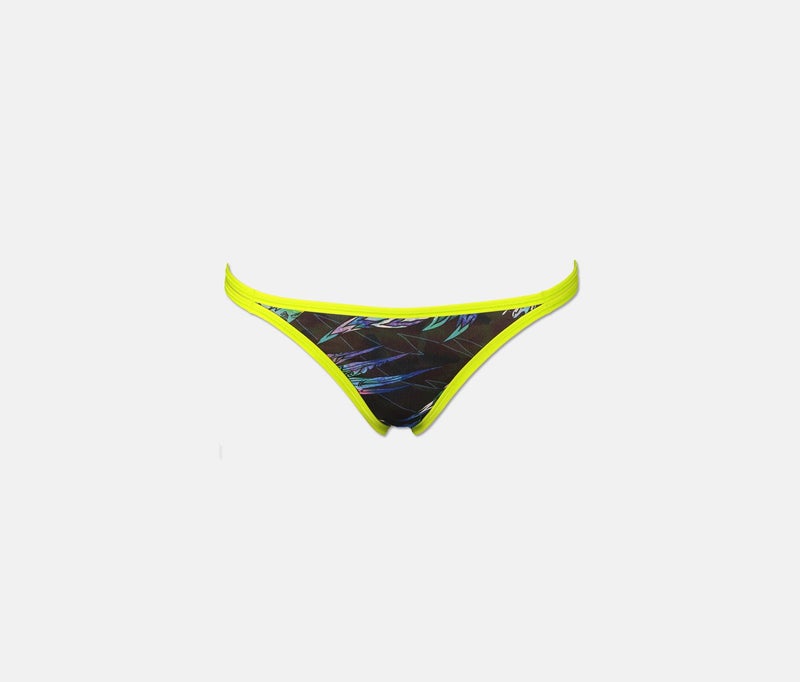 speedo Women Reverse Two Piece Swimsuit, Black and Orange and Neon Green - Image 2