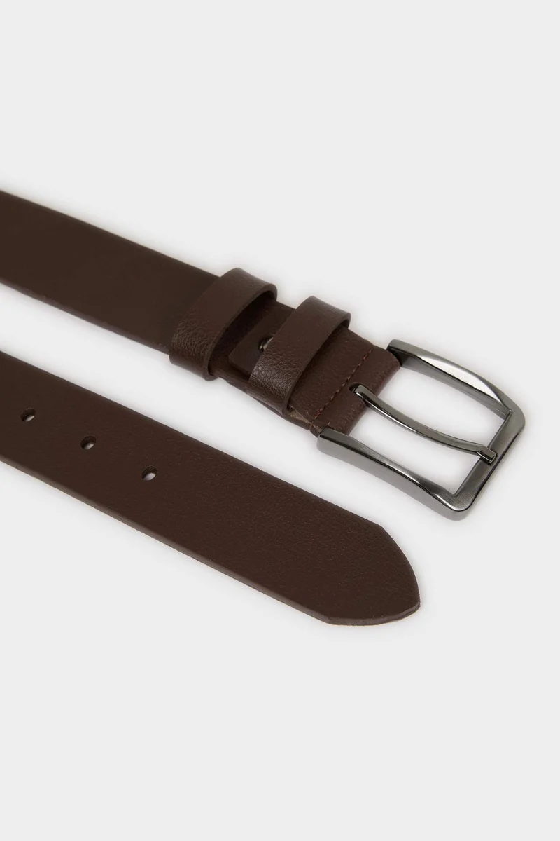 Defacto  Man Rectangular Hair Clip Faux Leather Denim Belt for Men | Best Price UAE