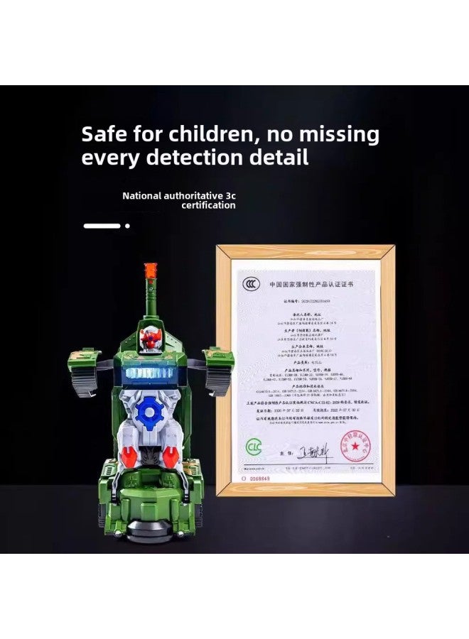 Shake The Sound Of The Same Boy Tank Deformation Aircraft Robot War Electric Car Model Children's Toys Stall-Color:Yj388-44 Transformed Tank-Specifications:Color Box Comes Standard With 【bring Your Own Battery】 + Screwdriver - Image 4