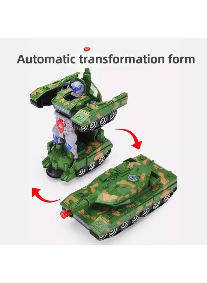 Shake The Sound Of The Same Boy Tank Deformation Aircraft Robot War Electric Car Model Children's Toys Stall-Color:Yj388-44 Transformed Tank-Specifications:Color Box Comes Standard With 【bring Your Own Battery】 + Screwdriver - Image 5