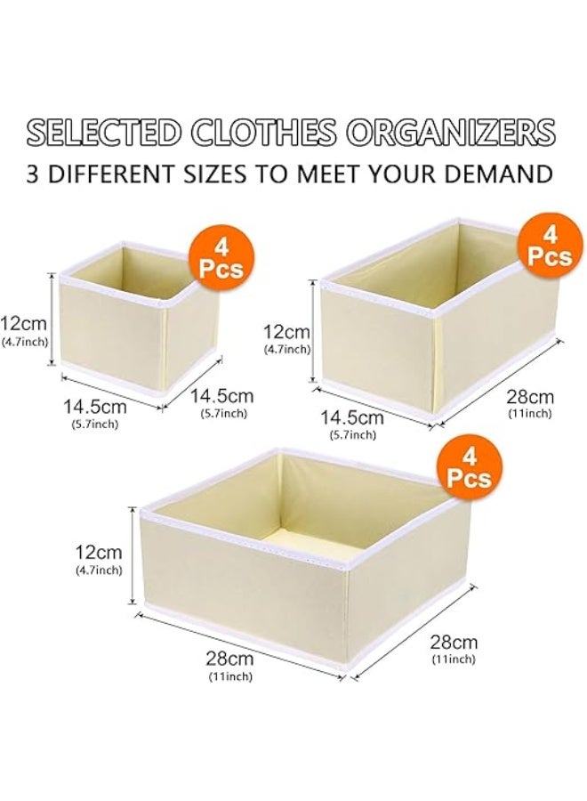 DUNISO 12 Pcs Clothes Drawer Organisers，Foldable Underwear Drawer Organizer and Closet Dividers，Storage Dresser Drawer Dividers，for Clothes, Socks, Bras, Underwear, Towels, Leggings, Jeans and Sweaters - Image 2