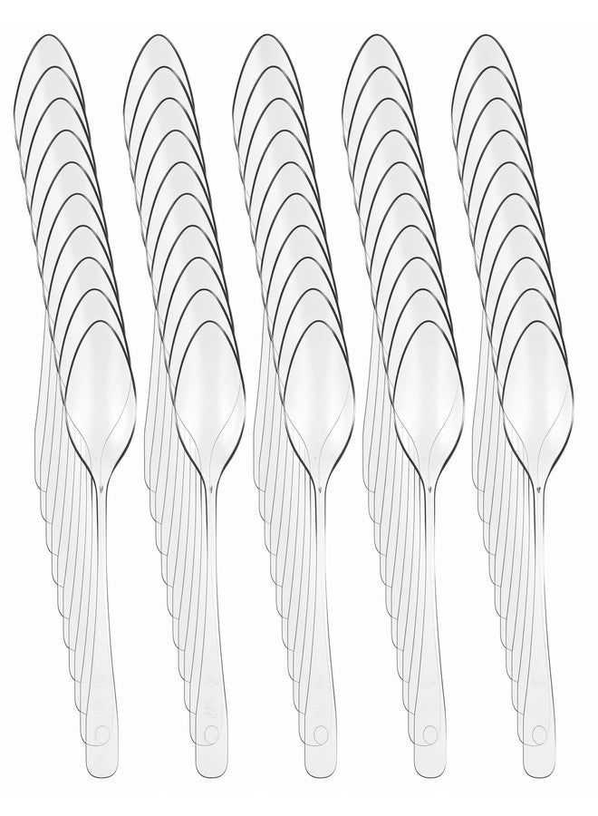 cobee 500Pcs Mini Spoons for Desserts, 3.7 Inch Disposable Clear Plastic Spoon Small Tasting Spoons for Jelly Pudding Yogurt Ice Cream Cake Appetizer Samples Tasting Party - Image 1