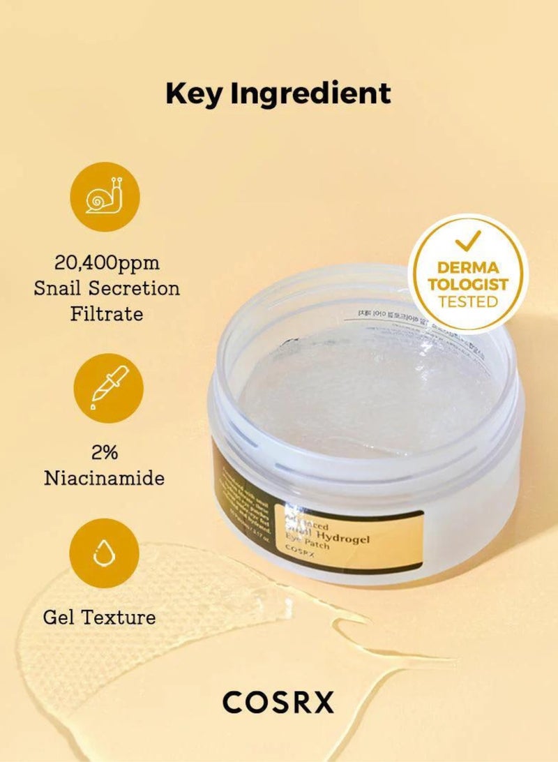 COSRX Advanced Snail Hydrogel Eye Patch Visibly Hydrate, Plump, And Brighten For Radiant Eyes 60 Patches 3.17ounce - Image 2