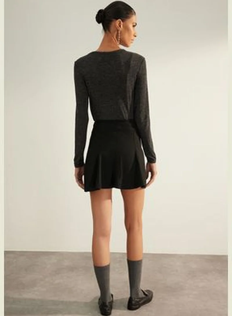 trendyol Black Premium High Quality Godeli Mini Woven Skirt TWOAW24ET00308