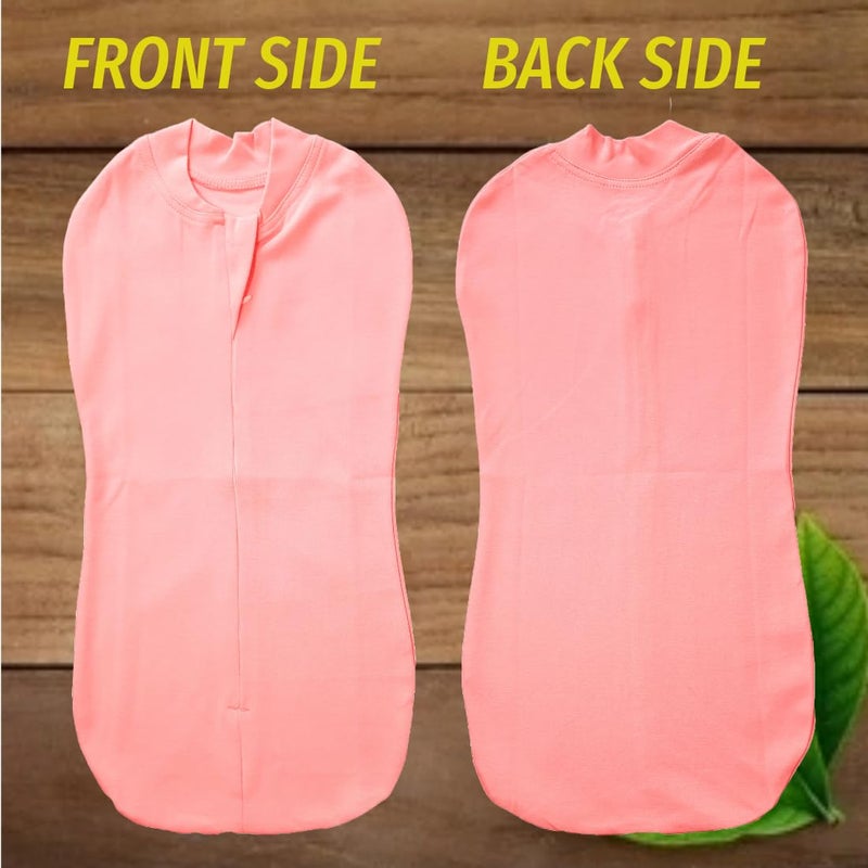 MammaChamp Zipper Swaddle Sleeping SackBlanketsPodWrapBag New Born Baby for 03 Months Pack of 1 Peach - Image 4