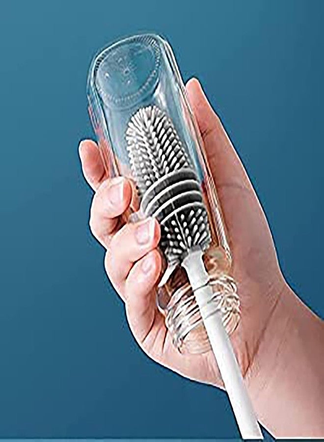 JAY EMPIRE Long Handle Silicone Bottle Cleaner Brush for Washing Water Bottle, Solution Bottle, Mug. Cleaning Brush ((Pack of 1) (Color - Grey)) - Image 4