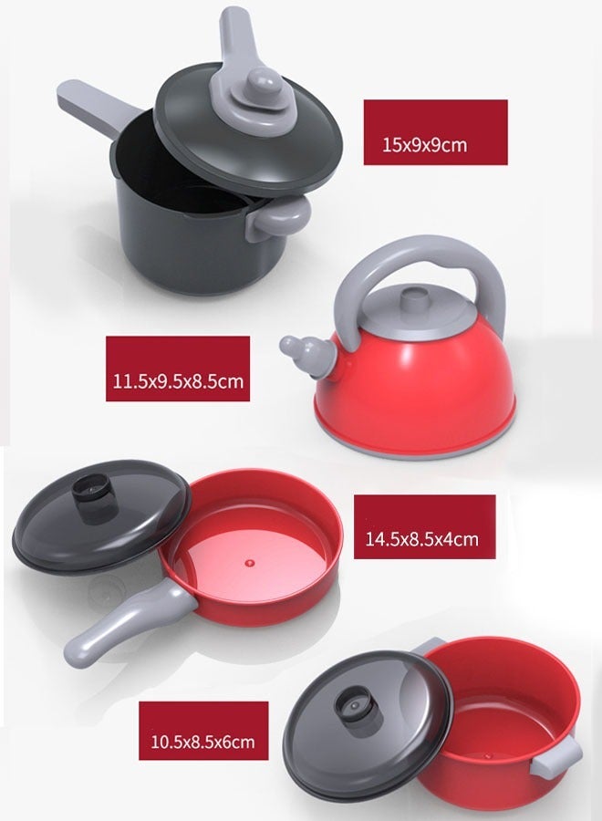 59 Pcs Kitchen Playset Food Toys with Veggies, Fruits Play Kitchen Accessories Set for Kids Pots Pans Playset Cooking Utensils Play Food for Girls & Boys - Image 2