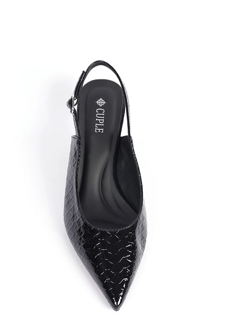 Cuple Sling back Snake print Pumps