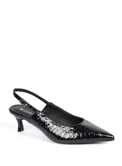 كابلي حذاء بكعب مدبب بطبعة ثعبان