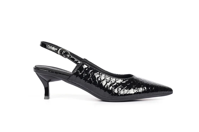 Cuple Sling back Snake print Pumps