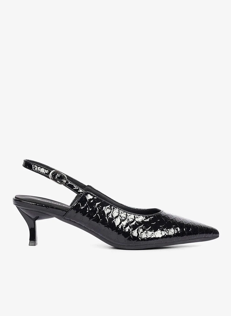 كابلي حذاء بكعب مدبب بطبعة ثعبان