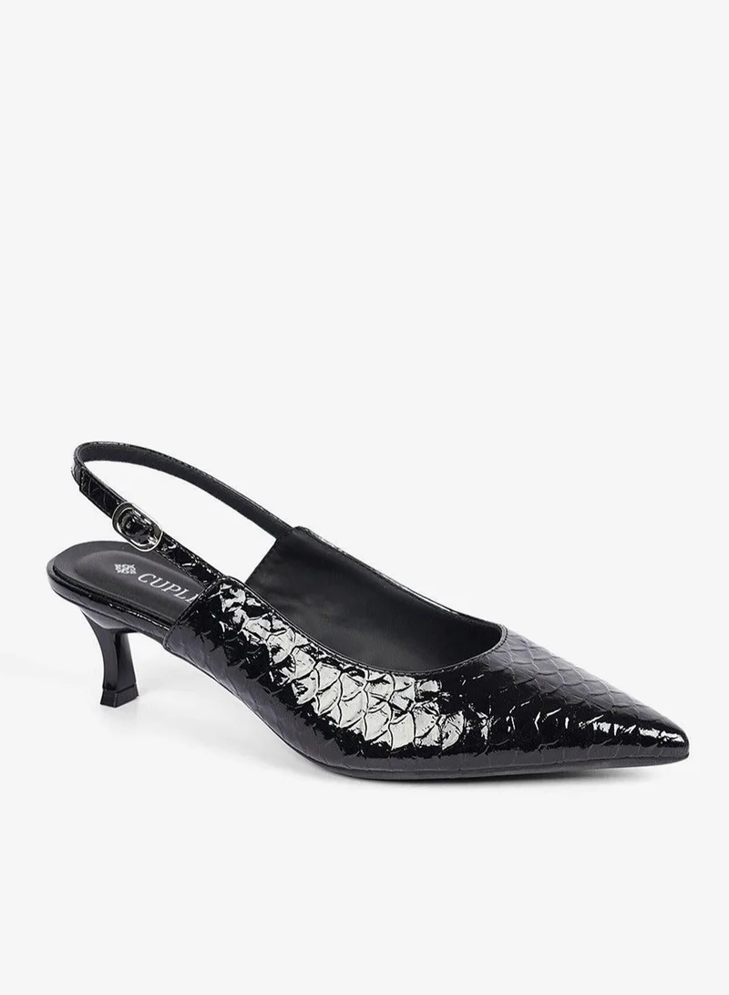 Cuple Sling back Snake print Pumps