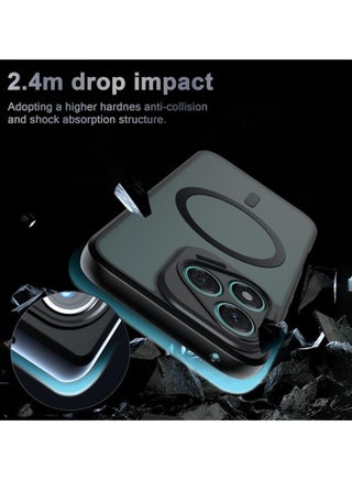 for Honor 400 Lite Case, Upgraded Full Camera Protection, Compatible with Mag-safe, Slim Translucent Matte Back Soft Bumper Phone Cover for Honor 400 Lite (Black) - view 3