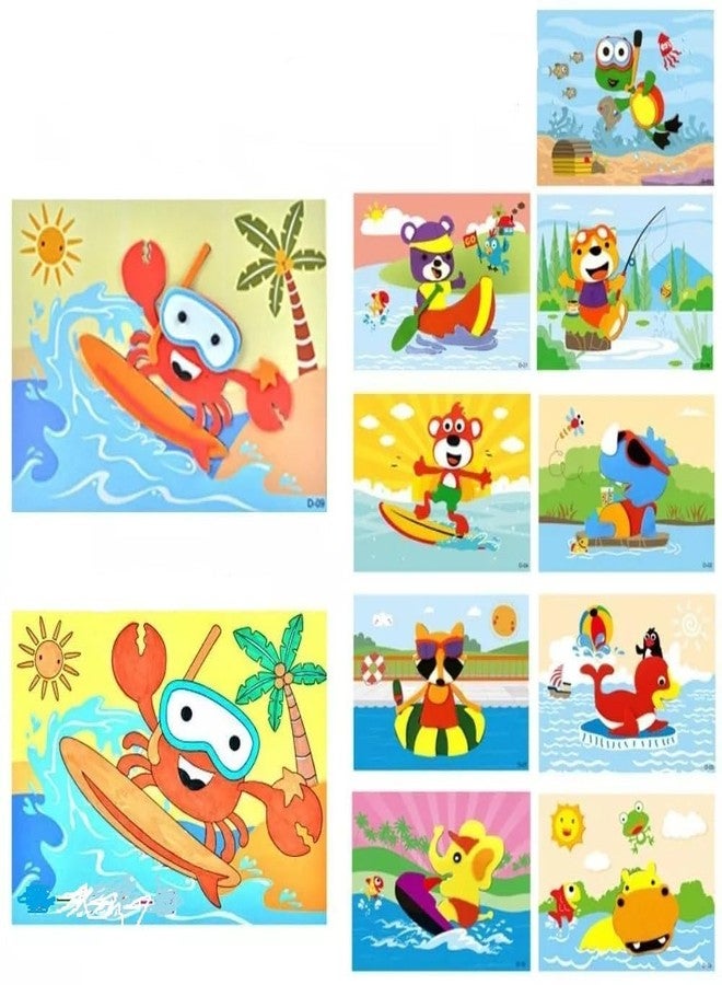 مجموعة أدوات فنية وحرفية من TINY TOYS CO للأولاد والبنات من 4 إلى 8 سنوات، خالية من الفوضى، لا تحتاج إلى غراء أو مقص، أنشطة رسم ممتعة للأطفال (ملصقات EVA ثلاثية الأبعاد) - Image 1
