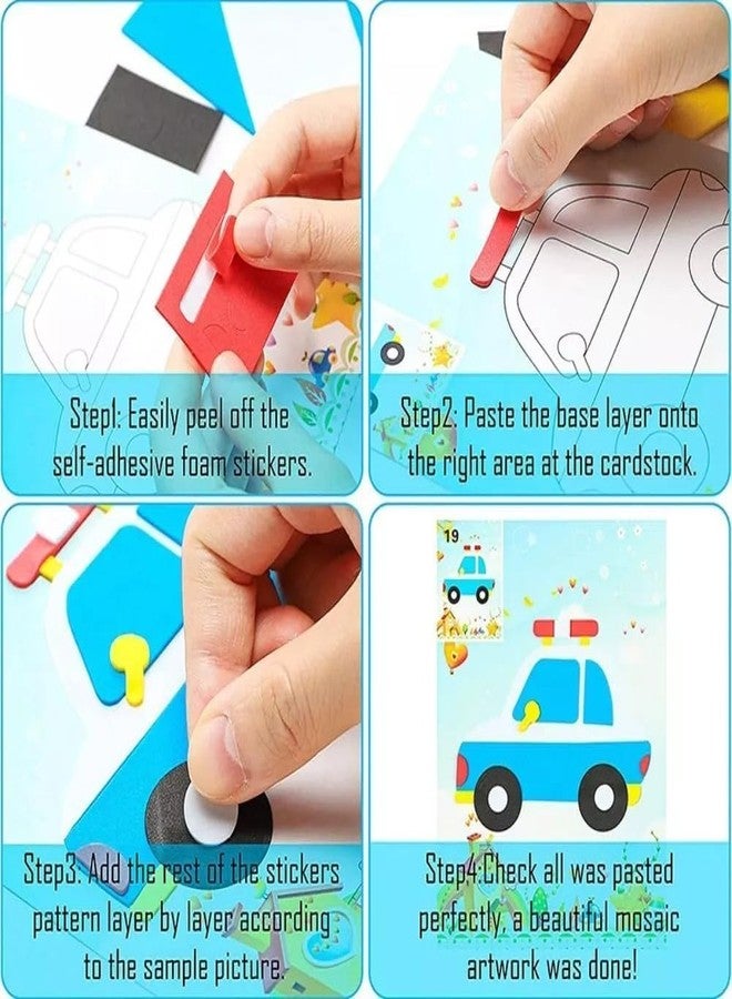 مجموعة أدوات فنية وحرفية من TINY TOYS CO للأولاد والبنات من 4 إلى 8 سنوات، خالية من الفوضى، لا تحتاج إلى غراء أو مقص، أنشطة رسم ممتعة للأطفال (ملصقات EVA ثلاثية الأبعاد) - Image 2