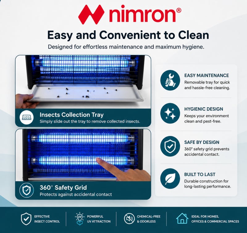 nimron 30W Electric Insect Killer UV Lamp | Professional Mosquito & Fly Killer Machine | High Voltage Bug Zapper with Safety Grid | Indoor Pest Control for Home, Office, Restaurant & Warehouse | NR800-IK - Image 5