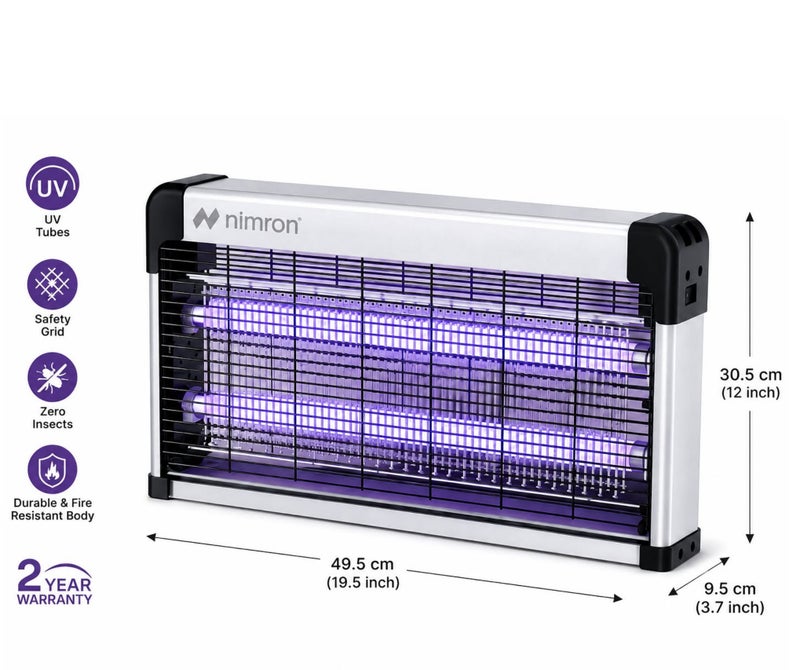 nimron 30W Electric Insect Killer UV Lamp | Professional Mosquito & Fly Killer Machine | High Voltage Bug Zapper with Safety Grid | Indoor Pest Control for Home, Office, Restaurant & Warehouse | NR800-IK - Image 2