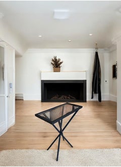 fan baytk "Stylish black serving table with clear glass - versatile with dimensions of 45 cm height x 16 cm width x 41 cm length"  - Image 5