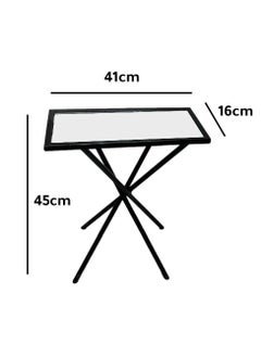 fan baytk "Stylish black serving table with clear glass - versatile with dimensions of 45 cm height x 16 cm width x 41 cm length"  - Image 4