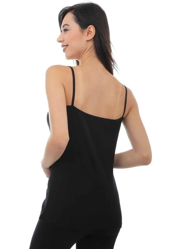 Tutku Passion Women's Jacquard Rope Strap Tank Top 200 6 Pack | Black