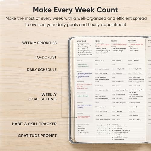 PRODUCTIVITY STORE Hourly Planner & Appointment Book (8.5” x 11”) - Premium Hourly Planner with Daily Schedule & 30-Minute Time Slots for Better Time Management by PRODUCTIVITY STORE (A4, Gray) - Image 3