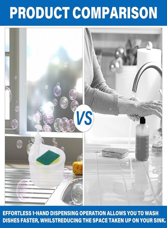 BUNVOX Double Layer Soap Dispenser for Bathroom Accessories Dishwasher Liquid Holder Liquid Dispenser Pump with Sponge Holder Kitchen Sink Accessories Items(Multi Colour) Plastic - Image 4