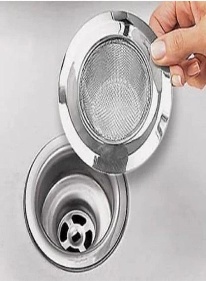 PuthaK Kitchen Sink Stainless Steel Push Down Strainer (11 cm Set of 1) - Image 1