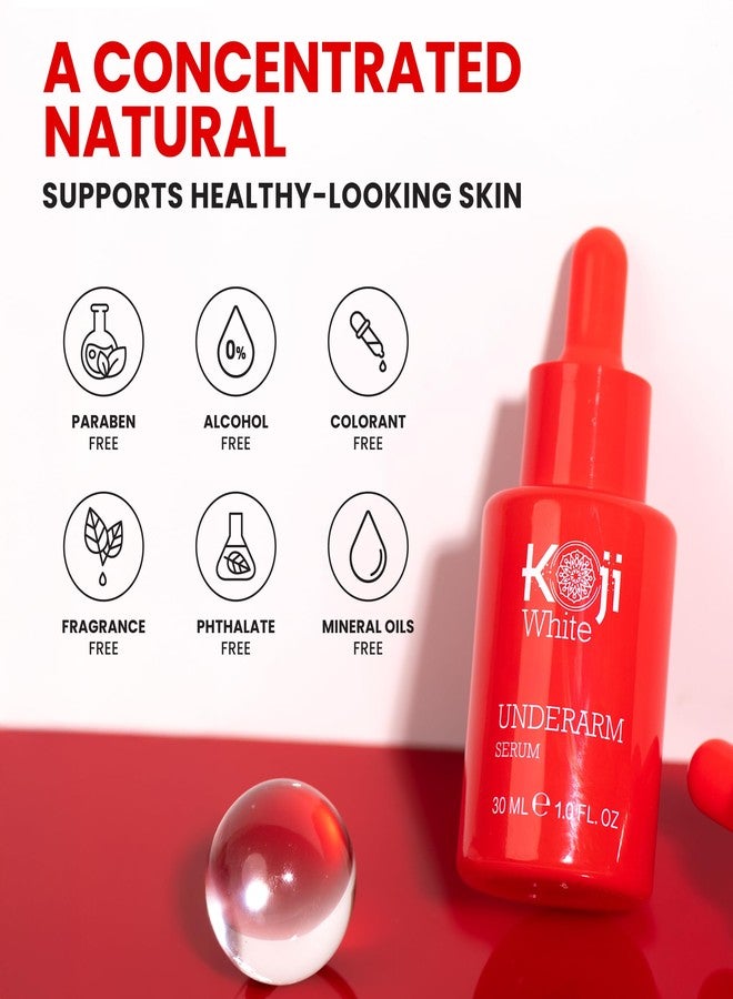 Koji White Underarm Serum for Armpit, Elbows, Knees, Private Areas - Hydrating with Kojic Acid, Niacinamide, Tranexamic Acid, Paraben-Free, Vegan, 1 Fl Oz - Image 5