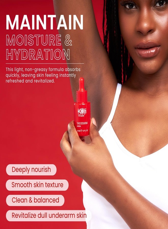 Koji White Underarm Serum for Armpit, Elbows, Knees, Private Areas - Hydrating with Kojic Acid, Niacinamide, Tranexamic Acid, Paraben-Free, Vegan, 1 Fl Oz - Image 3