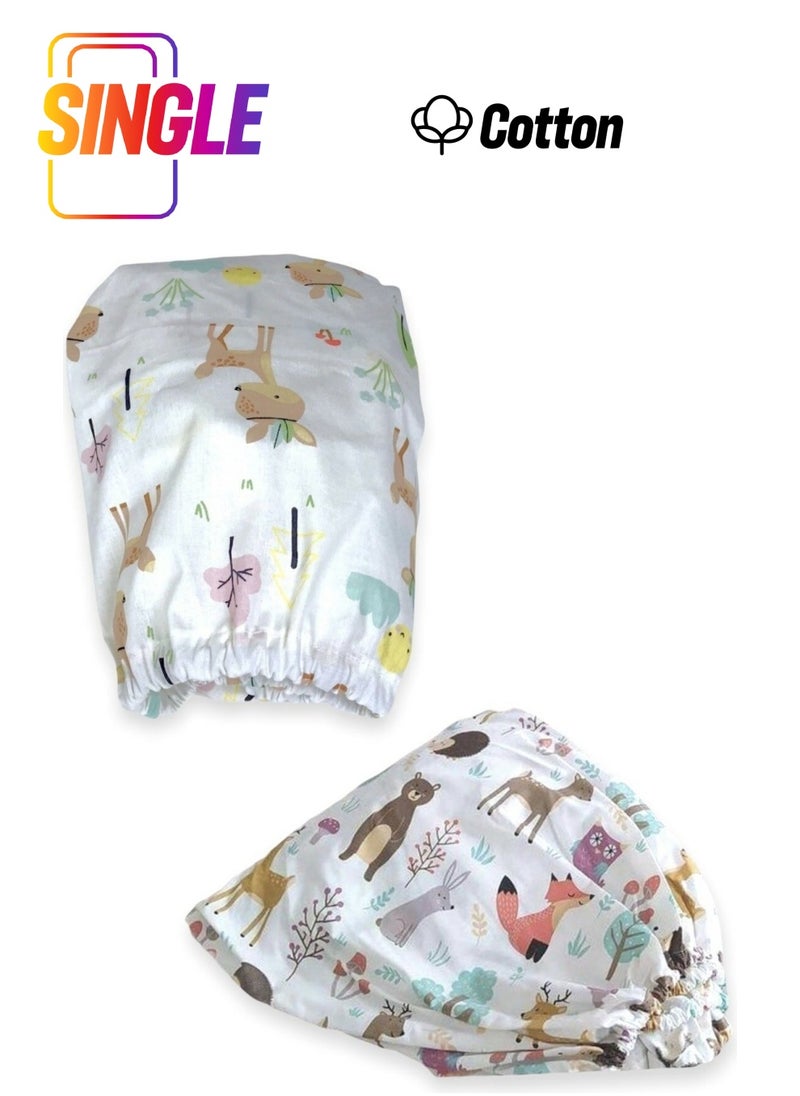 Bebek Özel Baby Special Cotton Baby and Kids Fitted Sheet Karaca and Doğa 100X160 (2 Pieces) 