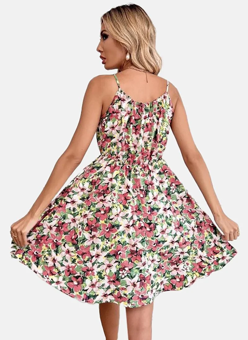 يونيكي Women Floral Printed Shoulder Straps Fit & Flare Dress